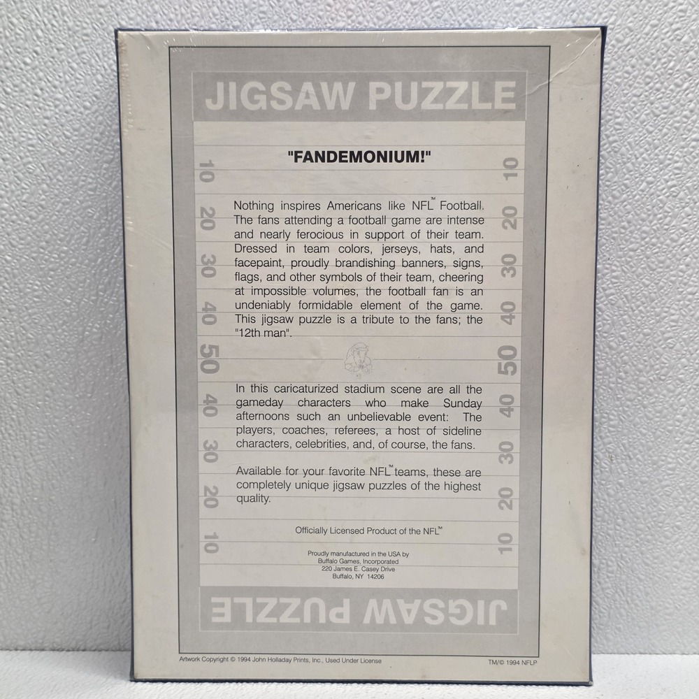 NFL Buffalo Bills Fandemonium Jigsaw Puzzle Vintage 1994 John Holladay - Picture 8 of 16